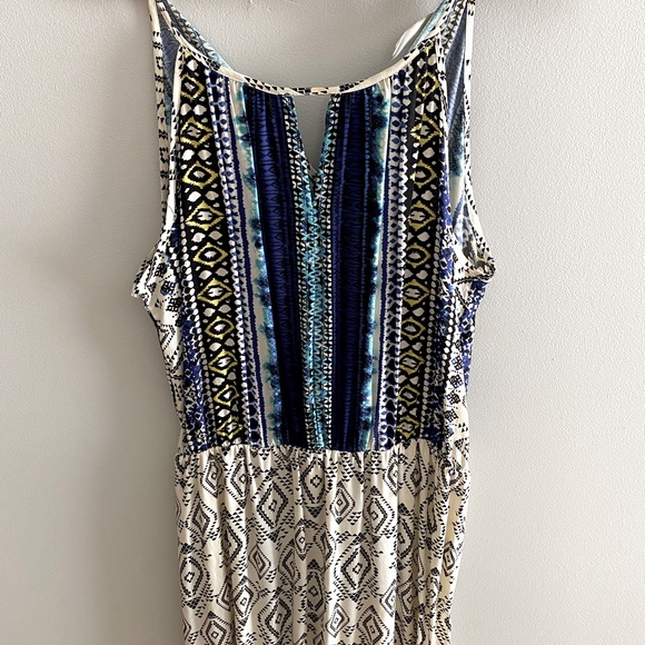 Boho Maxi Summer Dress Blue Black - Picture 2 of 7